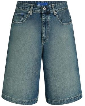 KARL LAGERFELD Baggy Washed Denim Shorts - Blue
