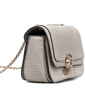 Guess Snakeskin-Effect Crossbody Bag - Grey
