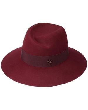 Maison Michel Virginie Wool-Felt Ribbon-Embellished Hat - Red