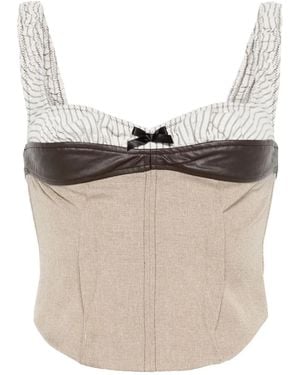 Elena Velez Corset-Style Top - Natural