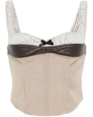 Elena Velez Corset-Style Top - Natural