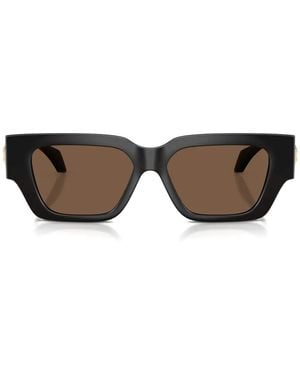 Versace Medusa-Detail Rectangle-Frame Sunglasses - Brown