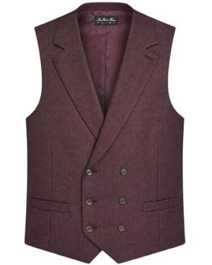 Luigi Bianchi Double-Breasted Micro-Pattern Waistcoat - Purple