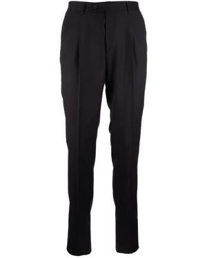 Corneliani Pleated Pressed-Crease Trousers - Black