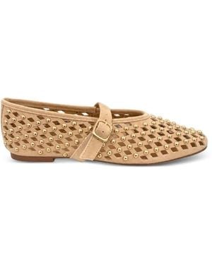 Inuovo Studded Ballet Flats - Natural