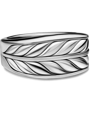 David Yurman Chevron Three Sided Signet Ring - White