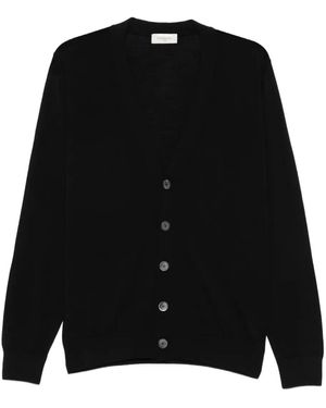 Piacenza Cashmere Button-Front Wool Cardigan - Black
