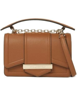 KARL LAGERFELD Small K/Nova Leather Cross Body Bag - Brown