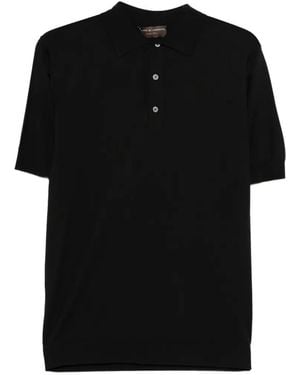 FILIPPO DE LAURENTIIS Short-Sleeve Polo Shirt - Black