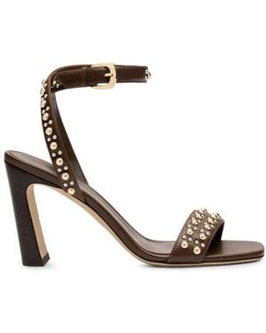 Stuart Weitzman Perry Leather Heeled Sandals - White