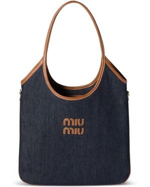 Miu Miu Borsa A Spalla Ivy Denim - Blu