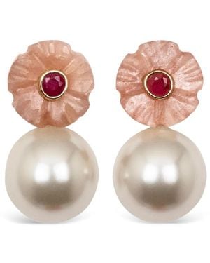 Jennifer Behr Libby Flower-Detail Earrings - Pink