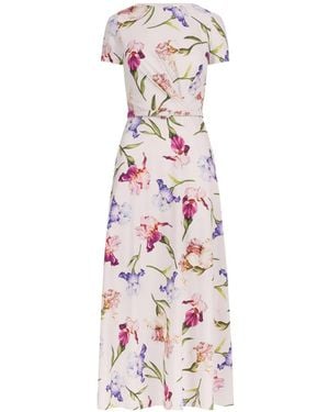 Oscar de la Renta Floral-Print Belted Midi Dress - White