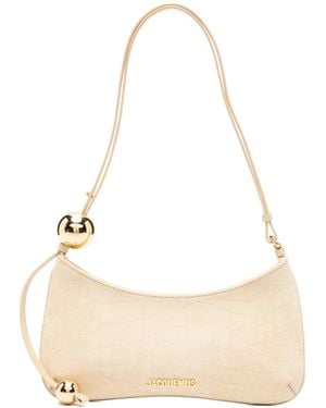 Jacquemus Le Bisou Perle Croc-Effect Shoulder Bag - Natural