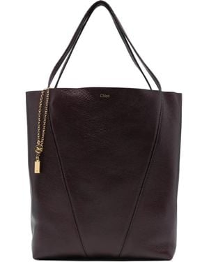 Chloé Spin Chain-Detail Tote Bag - Black