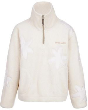 Brunotti Kirsten Floral-Patch Fleece Sweater - White