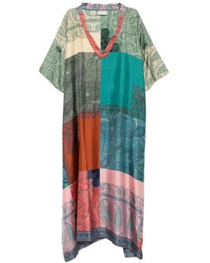Pierre Louis Mascia Paisley-Print Patchwork Maxi Dress - Green