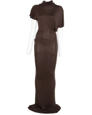 Rick Owens Draped cowl-neck maxi dress - Braun
