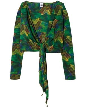 RE/DONE X Pamela Anderson Wrapped Cropped Top - Green