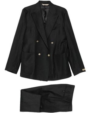 Briglia 1949 Bolgheri Portobellos Double-Breasted Suit - Black