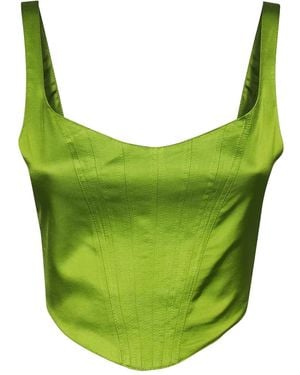 Ermanno Scervino Corset-Style Cropped Tank Top - Green