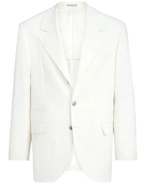 Brunello Cucinelli Gabardine Blazer - White
