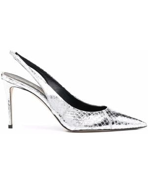 SCAROSSO X Brian Atwood Sutton スリングバック パンプス - メタリック