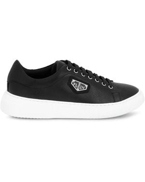 Philipp Plein Iconic Plein Leather Lo-Top Trainers - Black