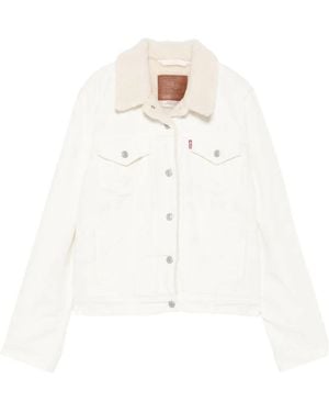 Levi's Cropped Jacket With Plush Collar - White