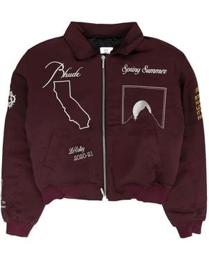 Rhude Embroidered Bomber Jacket - Purple