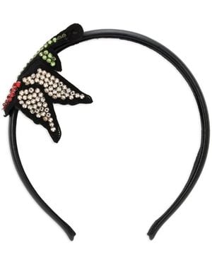 Red(V) Flower Embellished Headband - Metallic