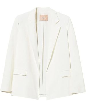 Twinset Blazer Con Mantella - Bianco