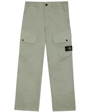Stone Island Logo-Patch Cargo Trousers - Green