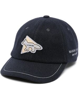 Maison Kitsuné Cappello Da Baseball Con Applicazione X And Wander - Blu