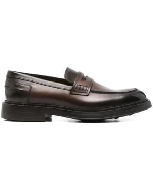 Doucal's Penny Leather Loafers - Grey
