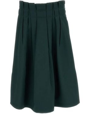 Marni Pleated A-Line Midi Skirt - Green