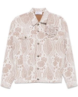 GIUSEPPE DI MORABITO Chaqueta vaquera con efecto de encaje - Neutro