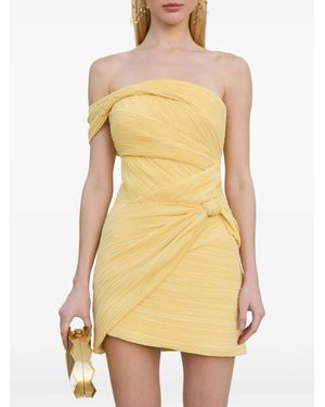 Cult Gaia Ahra Pleated Knot Mini Dress - Yellow