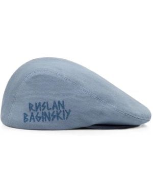 Ruslan Baginskiy Ivy Logo-Embroidered Flat Cap - Blue
