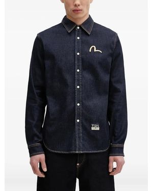 Evisu Embroidered-lion Denim Shirt - ブルー