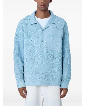 STORY mfg. Camicia Greetings Con Ricamo - Blu