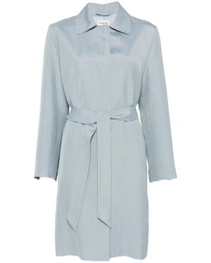 P.A.R.O.S.H. Rania Long-Sleeve Belt Coat - Blue
