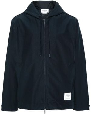 Thom Browne Zip-Up Ripstop Hooded Jacket - Blue