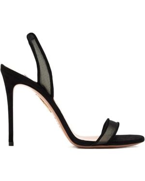 Aquazzura 105Mm So Nude Slingback Mesh Sandals - Black