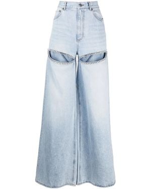 Area Wide-leg Crystal Jeans - Blue