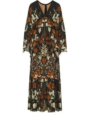 Johanna Ortiz Floral-Print V-Neck Maxi Dress - Green