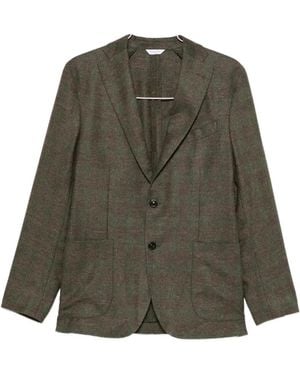 Boglioli Check-Pattern Notched-Lapel Jacket - Green