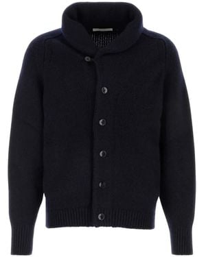 Umit Benan Cárdigan Montana Con Cuello Esmoquin - Azul