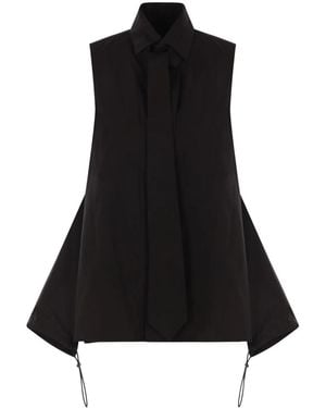 Yohji Yamamoto Tie-Detail Sleeveless Shirt - Black