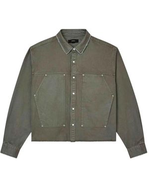 Purple Brand Frayed Denim Shirt - Green